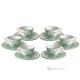 Set 6 tazzine caffè espresso con piattini, ceramica artistica realizzata e dipinta a mano.