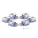 Set 6 tazzine caffè espresso con piattini, ceramica autentica di Castelli, fatta e dipinta a mano.