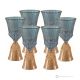 CANALETTO Set 6 bicchieri acqua calici stelo dipinti a mano autentici in vetro di qualità superiore.