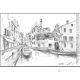 COLLE DELL'ANGELO CANNAREGIO - VENEZIA Disegno con matita su cartoncino moderno Made in Italy 