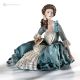 DAMA - Signora romantica statuetta porcellana Capodimonte, lavorazione artigianale italiana.