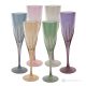 DEBBY Set 6 bicchieri calice flute dipinti a mano autentici in vetro di qualità superiore.