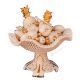 CESTO CON FRUTTA Decorazione da tavolo centrotavola ceramica artistica stile Barocco colore oro 24k cristalli swarovski 