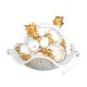 CESTO CON FRUTTA Decorazione da tavolo centrotavola ceramica artistica stile Barocco colore oro 24k