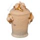 BARATTOLO CON COPERCHIO Decorazione da tavolo centrotavola ceramica artistica stile Barocco colore oro 24k