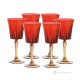 DOMINA Set 6 bicchieri vino calici stelo dipinti a mano autentici in vetro di qualità superiore.
