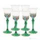ADAGIO Set 6 bicchieri liquore calici stelo dipinti a mano autentici in vetro di qualità superiore.