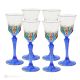 ADAGIO Set 6 bicchieri liquore calici stelo dipinti a mano autentici in vetro di qualità superiore.