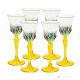 ADAGIO Set 6 bicchieri liquore calici stelo dipinti a mano autentici in vetro di qualità superiore.
