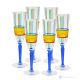BRILLANTE Set 6 bicchieri calice flute dipinti a mano autentici in vetro di qualità superiore.