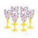 LAURUS Set 6 bicchieri vino calici stelo dipinti a mano autentici in vetro di qualità superiore.