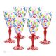 LAURUS Set 6 bicchieri vino calici stelo dipinti a mano autentici in vetro di qualità superiore.