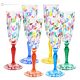 LAURUS Set 6 bicchieri calice flute dipinti a mano autentici in vetro di qualità superiore.