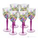 OASIS Set 6 bicchieri acqua calici stelo dipinti a mano autentici in vetro di qualità superiore.