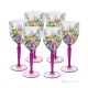 OASIS Set 6 bicchieri vino calici stelo dipinti a mano autentici in vetro di qualità superiore.