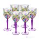 OASIS Set 6 bicchieri acqua calici stelo dipinti a mano autentici in vetro di qualità superiore.