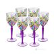 OASIS Set 6 bicchieri vino calici stelo dipinti a mano autentici in vetro di qualità superiore.