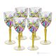 OASIS Set 6 bicchieri acqua calici stelo dipinti a mano autentici in vetro di qualità superiore.