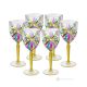 OASIS Set 6 bicchieri vino calici stelo dipinti a mano autentici in vetro di qualità superiore.
