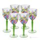 OASIS Set 6 bicchieri acqua calici stelo dipinti a mano autentici in vetro di qualità superiore.