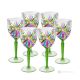 OASIS Set 6 bicchieri vino calici stelo dipinti a mano autentici in vetro di qualità superiore.