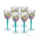OASIS Set 6 bicchieri acqua calici stelo dipinti a mano autentici in vetro di qualità superiore.