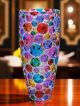 LISBOA Vaso dipinto a mano autentico moderno decorativo in cristallo.