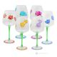 ALIZEE Set 6 bicchieri acqua calici stelo dipinti a mano autentici in vetro di qualità superiore.