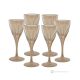 DEBBY Set 6 bicchieri liquore calici stelo dipinti a mano autentici in vetro di qualità superiore.