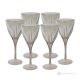 DEBBY Set 6 bicchieri acqua calici stelo dipinti a mano autentici in vetro di qualità superiore.