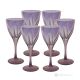 DEBBY Set 6 bicchieri acqua calici stelo dipinti a mano autentici in vetro di qualità superiore.