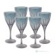 DEBBY Set 6 bicchieri acqua calici stelo dipinti a mano autentici in vetro di qualità superiore.