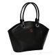 ELISABETH Shopper tote borsa a mano donna vera pelle artigianale nero