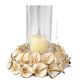 PORTACANDELE Portacandele candeliere ceramica artistica stile Barocco dettagli colore oro 24k Made in Italy