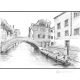 FONDAMENTA S. CATERINA - VENEZIA Disegno con matita su cartoncino moderno Made in Italy 