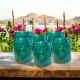 Set 6 bicchieri in vetro soffiato con intarsi realizzati in vetro fusione, autentico di Murano.