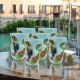 Set 6 bicchieri in vetro soffiato con intarsi realizzati in vetro fusione, vero artigianato di Murano.