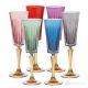 DOMINA Set 6 bicchieri calice flute dipinti a mano autentici in vetro di qualità superiore.