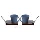 KRISTIAN 1 set 2 tazze con portatazza in legno e cucchiaino porcellana stile moderno fatto a mano autentico Made in Italy