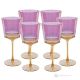 MADDY Set 6 bicchieri acqua calici stelo dipinti a mano autentici in vetro di qualità superiore.