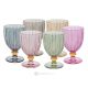 MILA Set 6 bicchieri vino calici stelo dipinti a mano autentici in vetro di qualità superiore.