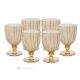 MILA Set 6 bicchieri vino calici stelo dipinti a mano autentici in vetro di qualità superiore.