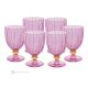 MILA Set 6 bicchieri vino calici stelo dipinti a mano autentici in vetro di qualità superiore.