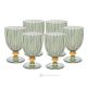 MILA Set 6 bicchieri vino calici stelo dipinti a mano autentici in vetro di qualità superiore.