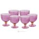 MILA Set 6 bicchieri calice coppa dessert dipinti a mano autentici in vetro di qualità superiore.