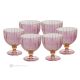 MILA Set 6 bicchieri calice coppa dessert dipinti a mano autentici in vetro di qualità superiore.