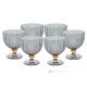MILA Set 6 bicchieri calice coppa dessert dipinti a mano autentici in vetro di qualità superiore.