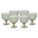 MILA Set 6 bicchieri calice coppa dessert dipinti a mano autentici in vetro di qualità superiore.
