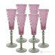 MISTRAL Set 6 bicchieri calice flute dipinti a mano autentici in vetro di qualità superiore.