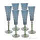 MISTRAL Set 6 bicchieri calice flute dipinti a mano autentici in vetro di qualità superiore.